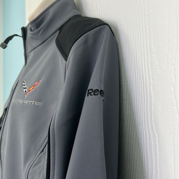 Reebok - NWT Corvette C7 Grey Soft Shell Logo And Script Jacket Size Large - Picture 6 of 12